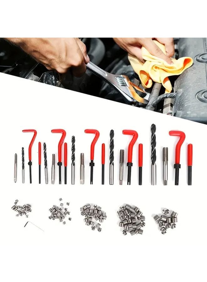 131 قطعة مجموعة أدوات إصلاح الخيوط المتريّة للثقوب التالفة M5 M6 M8 M10 M12 في السيارات - Image 3